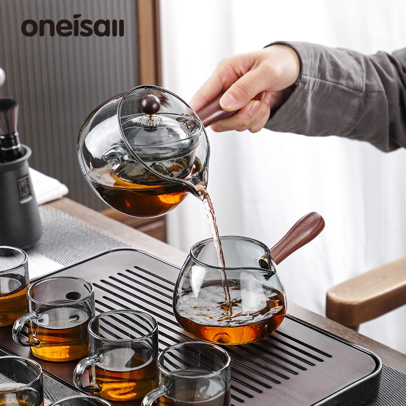 ONEISALL Glass Side Handle Teapot Kung Fu Tea Set Light Luxury High-end ...