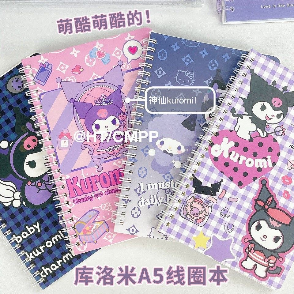 Cute Cartoon A5 Coil Notebook Spiral Book Kuromi Cinnamoroll Notebook ...