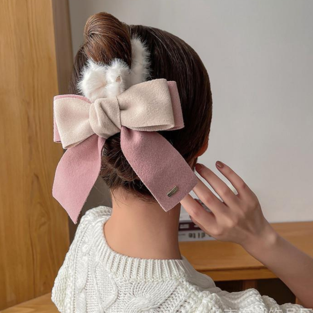 Hair crab hair clip with lady’s bow, cute Korean style crab hairbag for girls