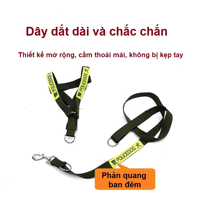 Police Dog leash for large dogs with bib - Image 5