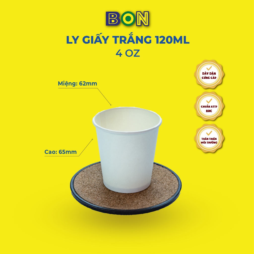 Lot of 50 White Paper Cups 120ml (4oz) Paper Cup Disposable Cups - Drinking Cups, Sample Test, Dental - Price includes VAT contract - Image 3