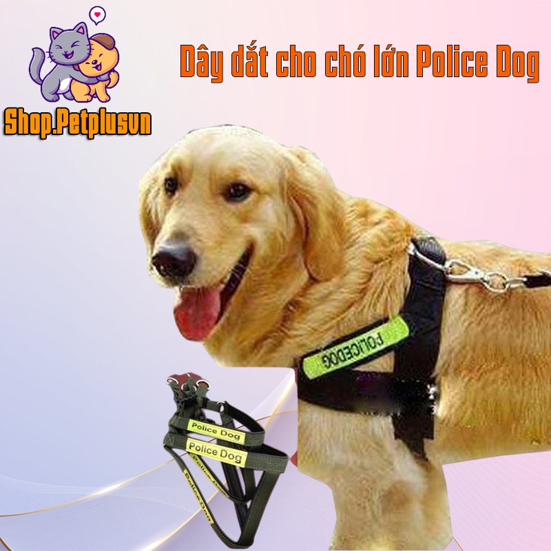 Police Dog leash for large dogs with bib